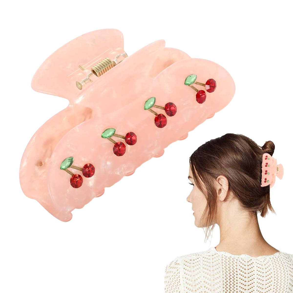 PALAY Hair Claw Clips for Women Pink Cherry Claw Clips Acrylic Hair Claws Medium Size Hair Clips Jaw Aesthetic Nonslip Hair Clamps for Women Ladies PALAY Hair Claw Clips for Women Pink Cherry Claw Clips Acrylic Hair Claws Medium Size Hair Clips Jaw Aesthetic Nonslip Hair Clamps for Women Ladies